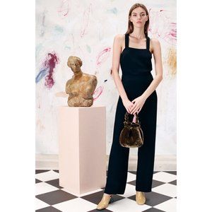 SOLD STAUD Parker Crepe De Chine Jumpsuit Black S
